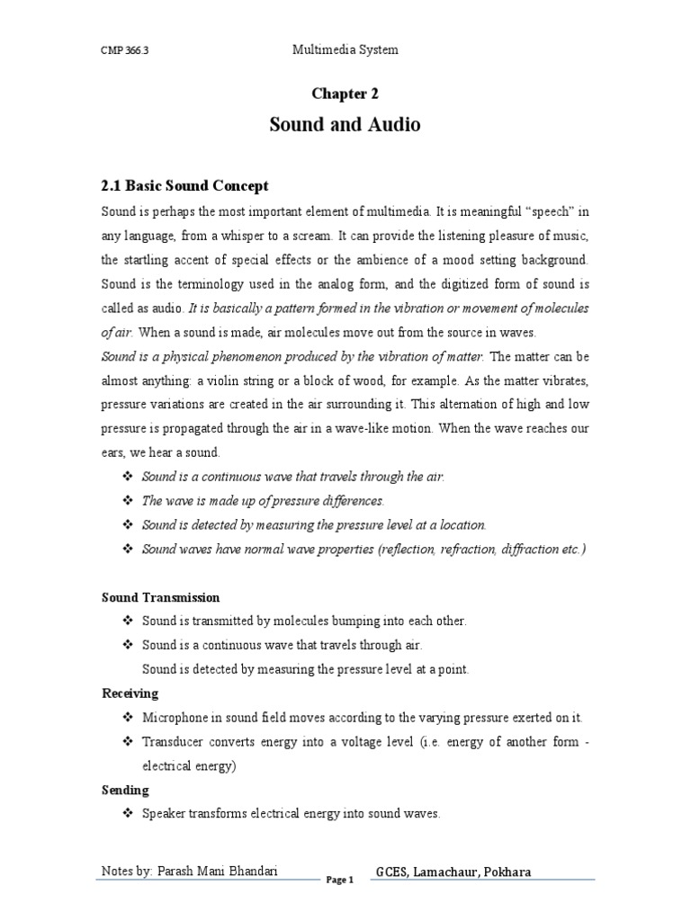 Understanding Sound and Audio Basics | PDF | Sampling (Signal ...