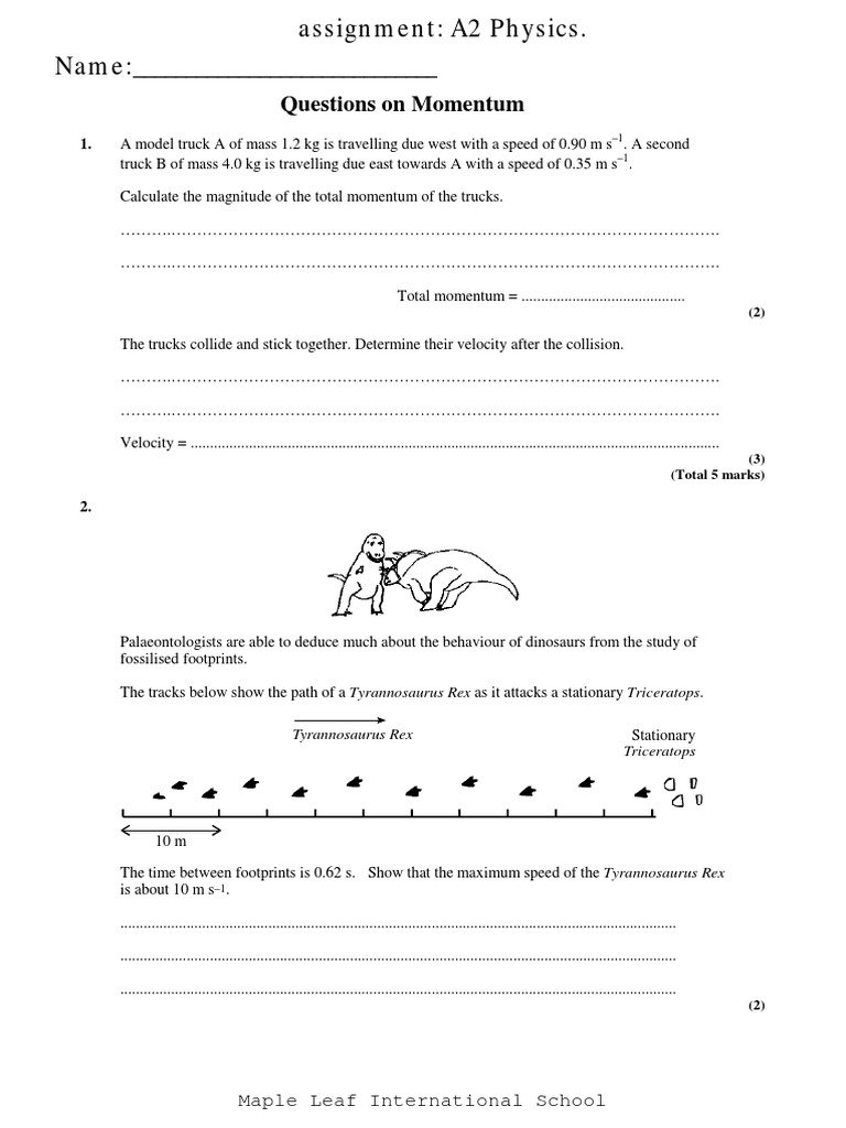 AssignmentU4 A2 PDF Momentum Radioactive Decay