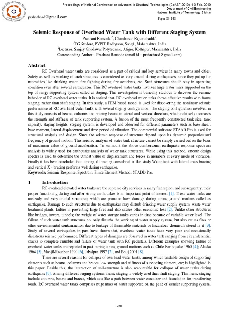 seismic-response-of-overhead-water-tank-with-different-staging-system