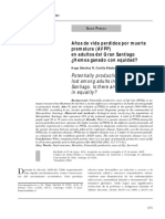 Años de Vida Perdidos Por Muerte Prematura (AVPP) en Adultos Del Gran Santiago ¿Hemos Ganado Con Equidad?