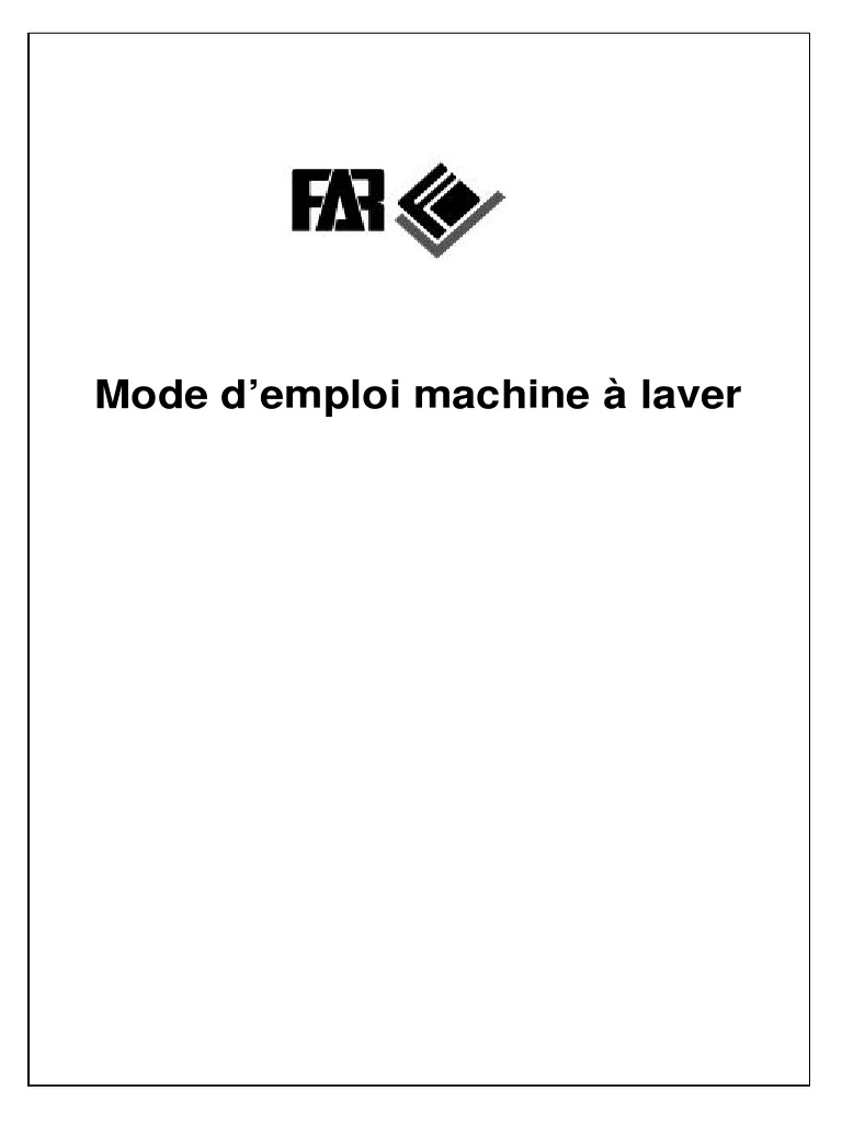 Machine A Laver Far 5 Kg Mode D emploi FAR L0700S Washing Machine | PDF | Coton | Entretien des textiles