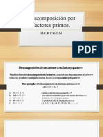 Descomposición en factores primos y MCM/MCD