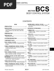 BCS Nissan Titan 2016 XD Body Control Module Maintenance Manual