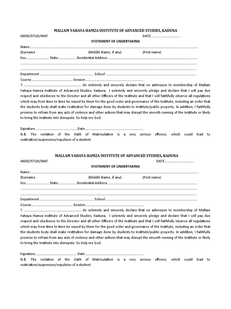 Matriculation Oarth | PDF | Justice | Crime & Violence