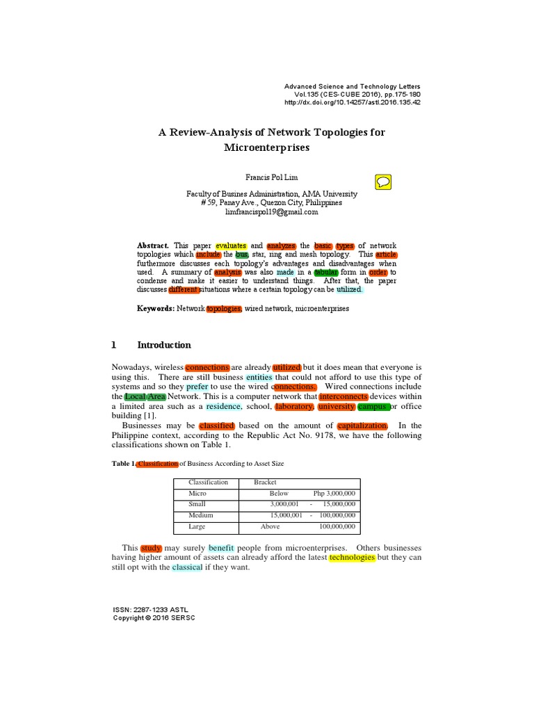 A Review-Analysis of Network Topologies For Microenterprises | PDF ...