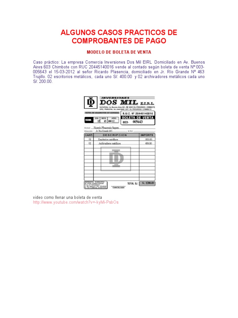 Ejemplos de Comprobantes de Pago | PDF | Bancario | Servicios financieros