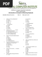 Certificate in Computer Operation Examination