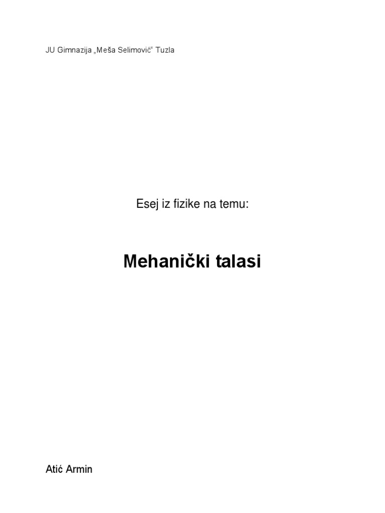 Mehanicki Talasi | PDF
