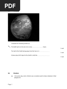 Earth in Space - Level 3 - Questions