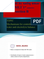 Topic Mechanisam For Controle of Water and Electrolyte Balance