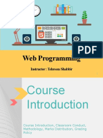 Web Programming: Instructor: Tehreem Shabbir