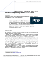 Impact of Digitalization On Consumer Behaviour and Marketing Activity in Financial Markets