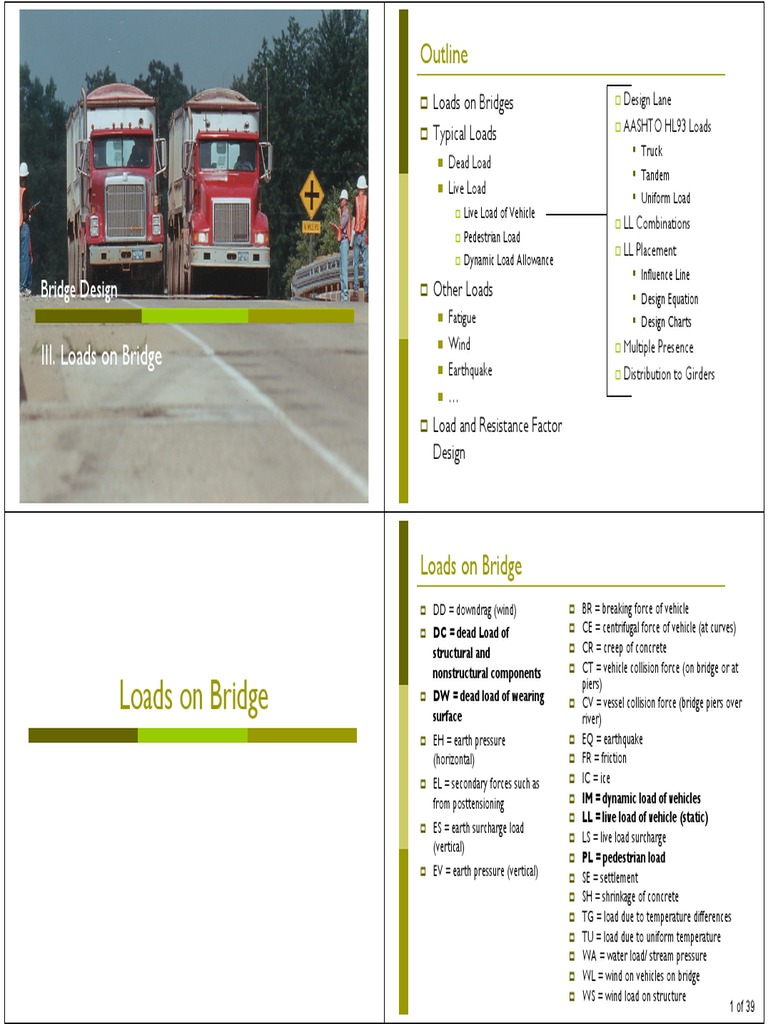 03 - Bridge Design - Loads 4in 1 | PDF | Bridge | Semi Trailer Truck
