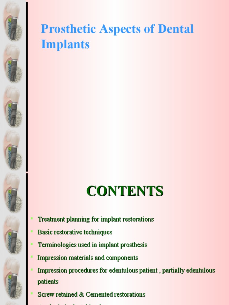 Prosthetic Aspects of Dental Implants - II | PDF | Dental Implant ...