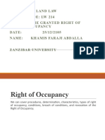 Lect 4 Right of Occupancy