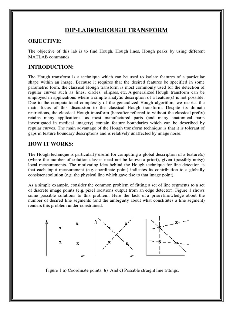 Dip-Lab#10:Hough Transform: Objective | PDF | Computer Vision ...