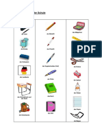 Handout Gegenstaende in Der Schule