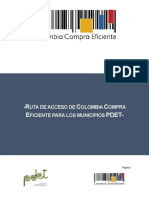 Ruta de Acceso de Colombia Compra Eficiente para Los Municipios Pdet