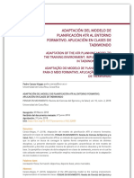 Adaptación Del Modelo de Planificación Atr Al Entorno Formativo. Aplicación en Clases de Taekwondo