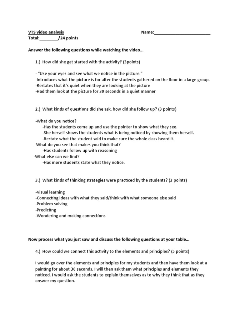 VTS Video Analysis for Classroom Strategies | PDF | Human Nature ...