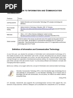 A I I C T: N Ntroduction To Nformation and Ommunication Echnology