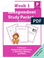 Independent Study Packet Preschool Week 1