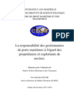 BOYER Gabrielle La Responsabilité Des Gestionnaires de Prts Maritimes À L'égard Des Propriétaires Et Exploitants de Navires - 2014