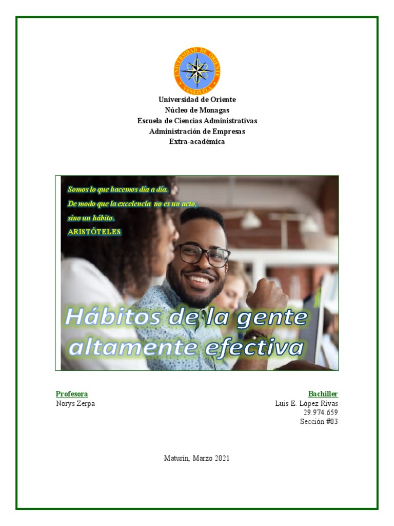 Hábitos y Valores para el Éxito Personal | PDF | Vida | Mente