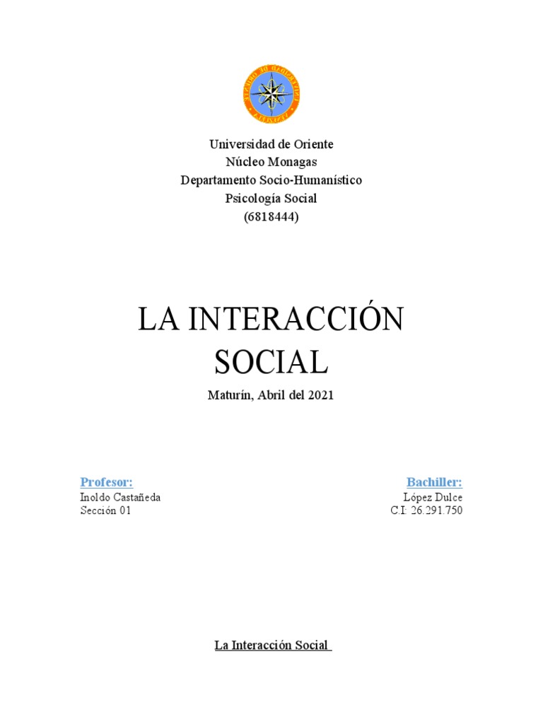 Importancia de la Interacción Social | PDF | Sociedad | Familia