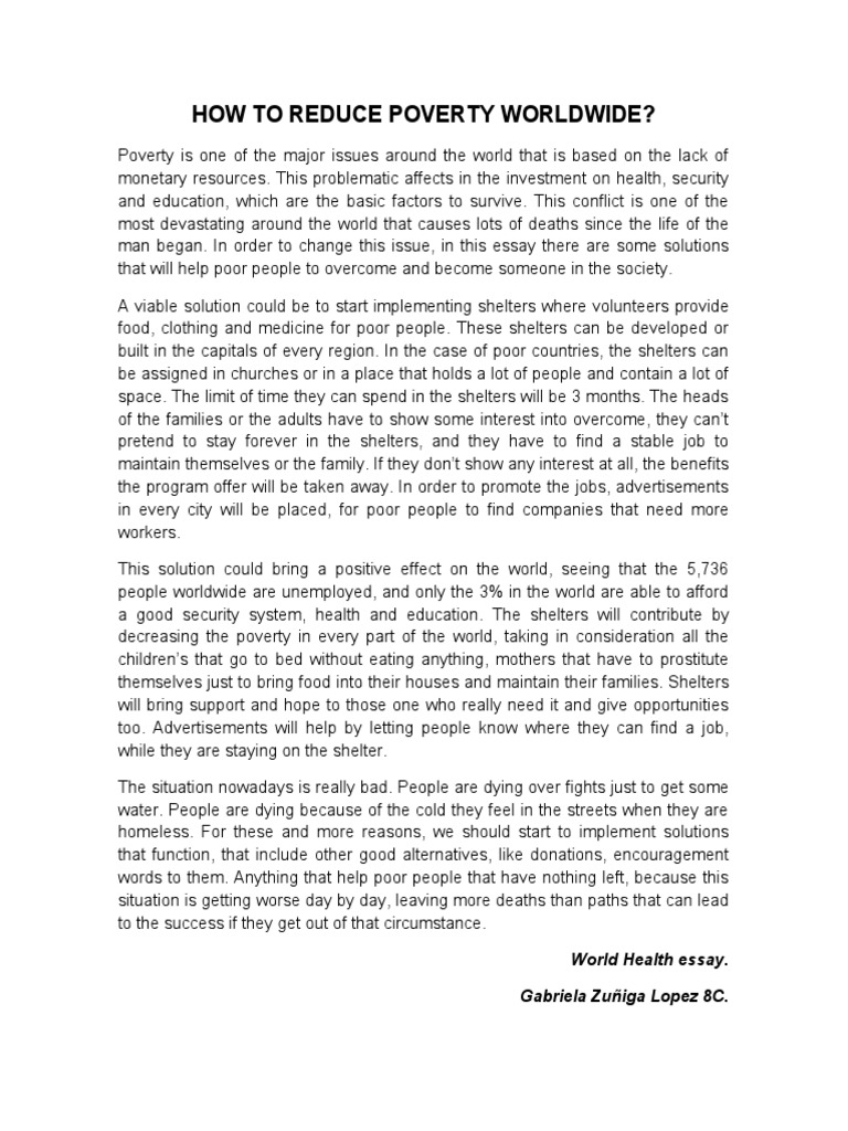 Solutions to Reduce Global Poverty | PDF | Poverty Reduction | Poverty