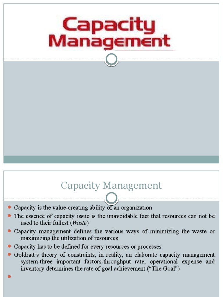 Capacity Management | PDF | Strategic Management | Profit (Economics)