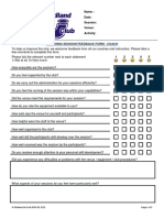 Couch Feedback Form Template in PDF