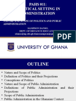 PAHS 011: Political Setting in Administration: Nature and Scope of Politics and Public Administration