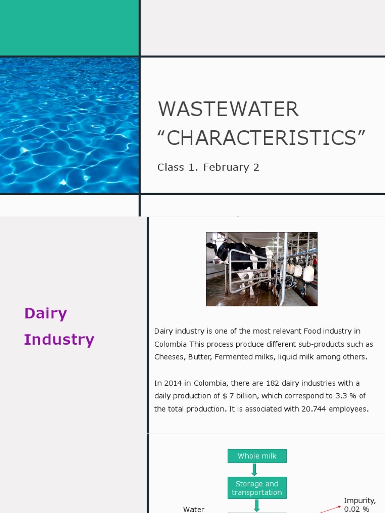 Characterization of Wastewater from the Dairy Industry Water