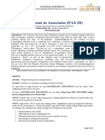 Investment in Associates (PAS 28) : Conceptual Framework and Accounting Standards