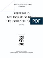 Repertorio Bibliográfico de Lexicografía Griega: Griego-Español Iii | PDF | Lexicografía | Diccionario