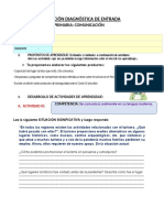 Evaluación Diagnóstica-Comunicacion - V Ciclo PDF