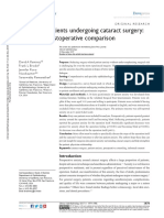 Anxiety in Patients Undergoing Cataract Surgery: A Pre-And Postoperative Comparison