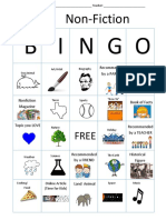 Non-Fiction Reading Program Bingo Board Eng