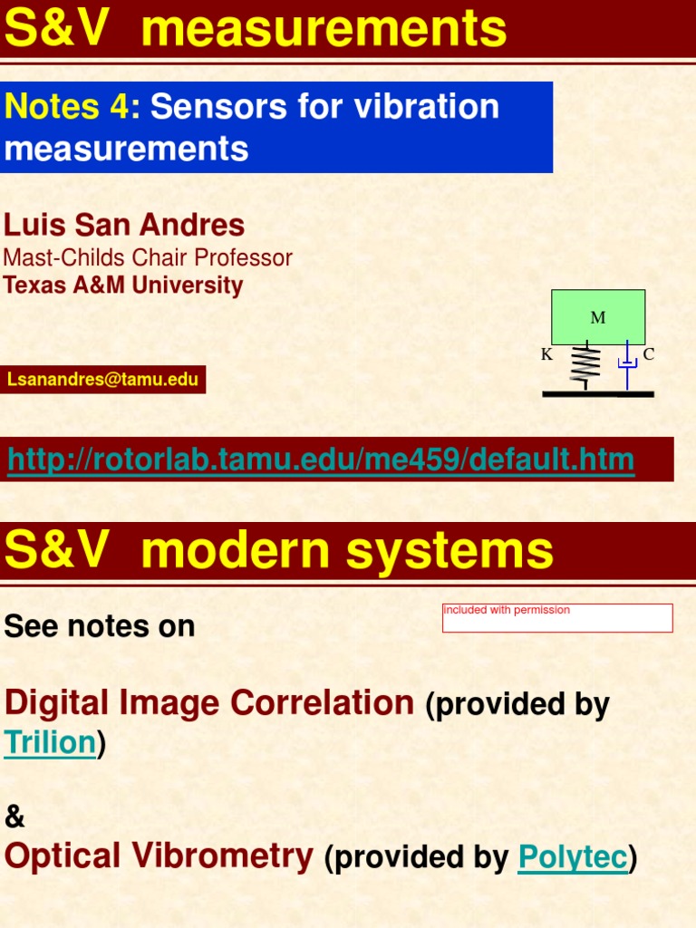 NOTES 4 Sensors For Vibration Measurement | PDF | Accelerometer ...