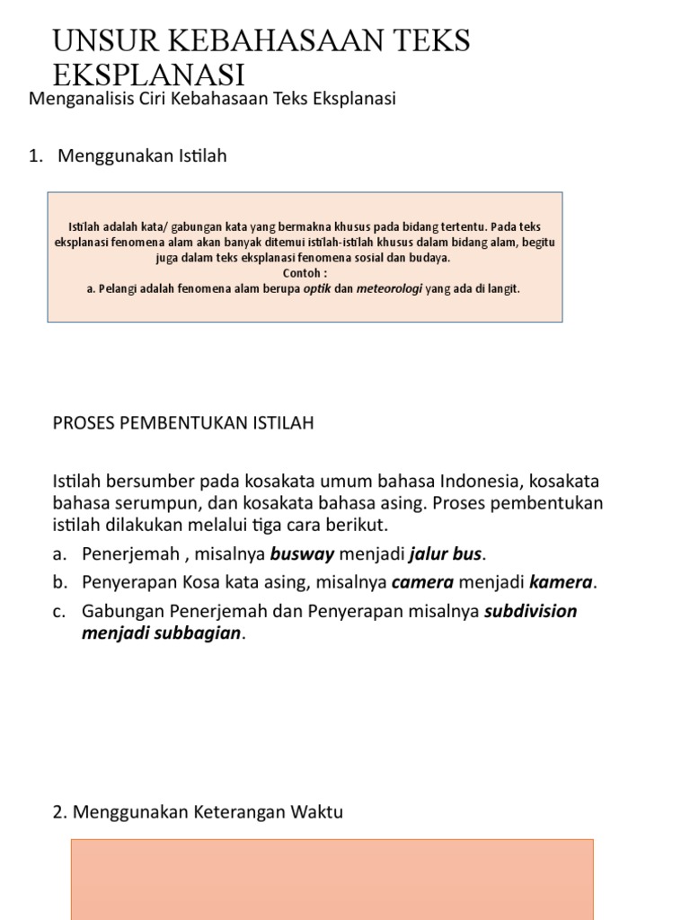 Unsur Kebahasaan Teks Eksplanasi Pdf