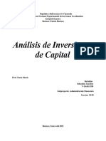 Análiis de Inversión de Capital