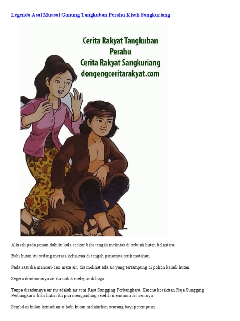 Legenda Asal Muasal Gunung Tangkuban Perahu Kisah Sangkuriang Legenda Asal Muasal Gunung Tangkuban Perahu Kisah Sangkuriang