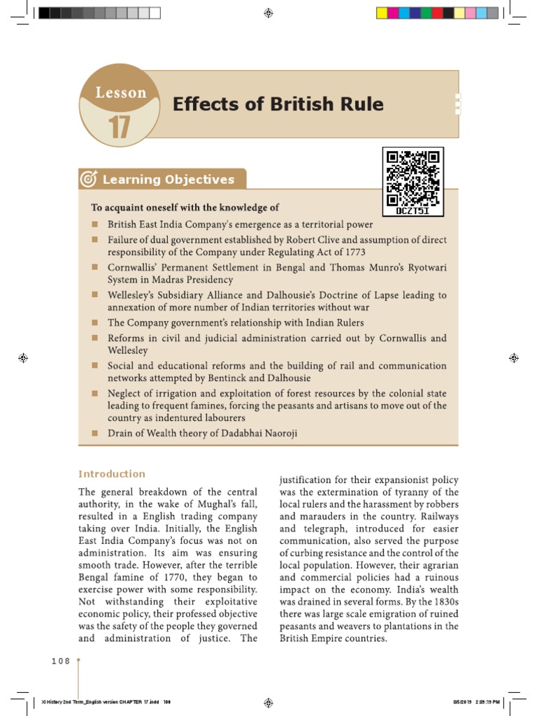 Effects of British Rule in India | PDF | British Raj | British India
