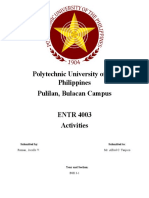 Polytechnic University of the Philippines Pulilan, Bulacan Campus ENTR 4003 Activities