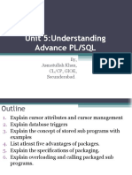 Unit 5 Understand Advanced PL SQL