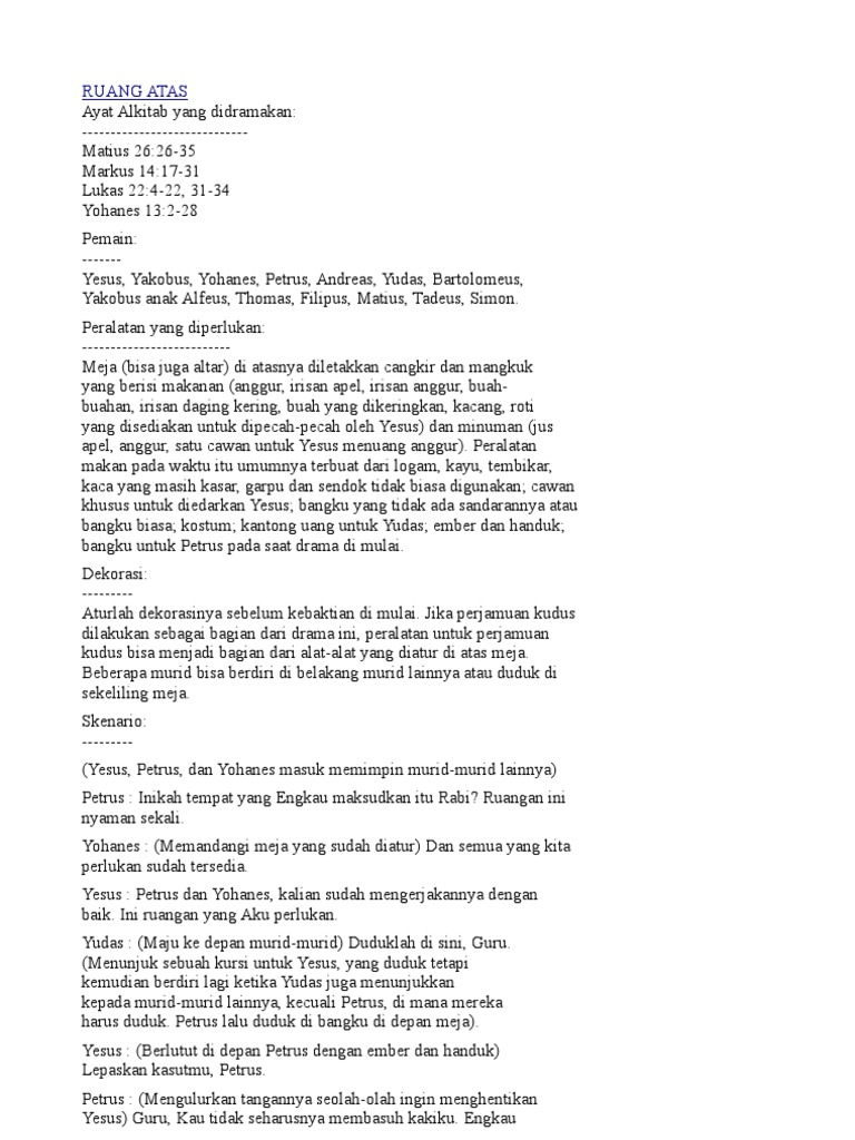 NASKAH DRAMA PASKAH UNTUK PEMUDA