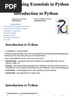 Programming Essentials in Python Introduction To Python