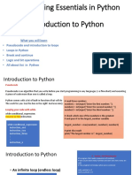 Programming Essentials in Python Introduction To Python: What You Will Learn