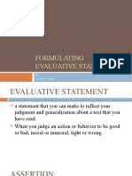 Formulating Evaluative Statement